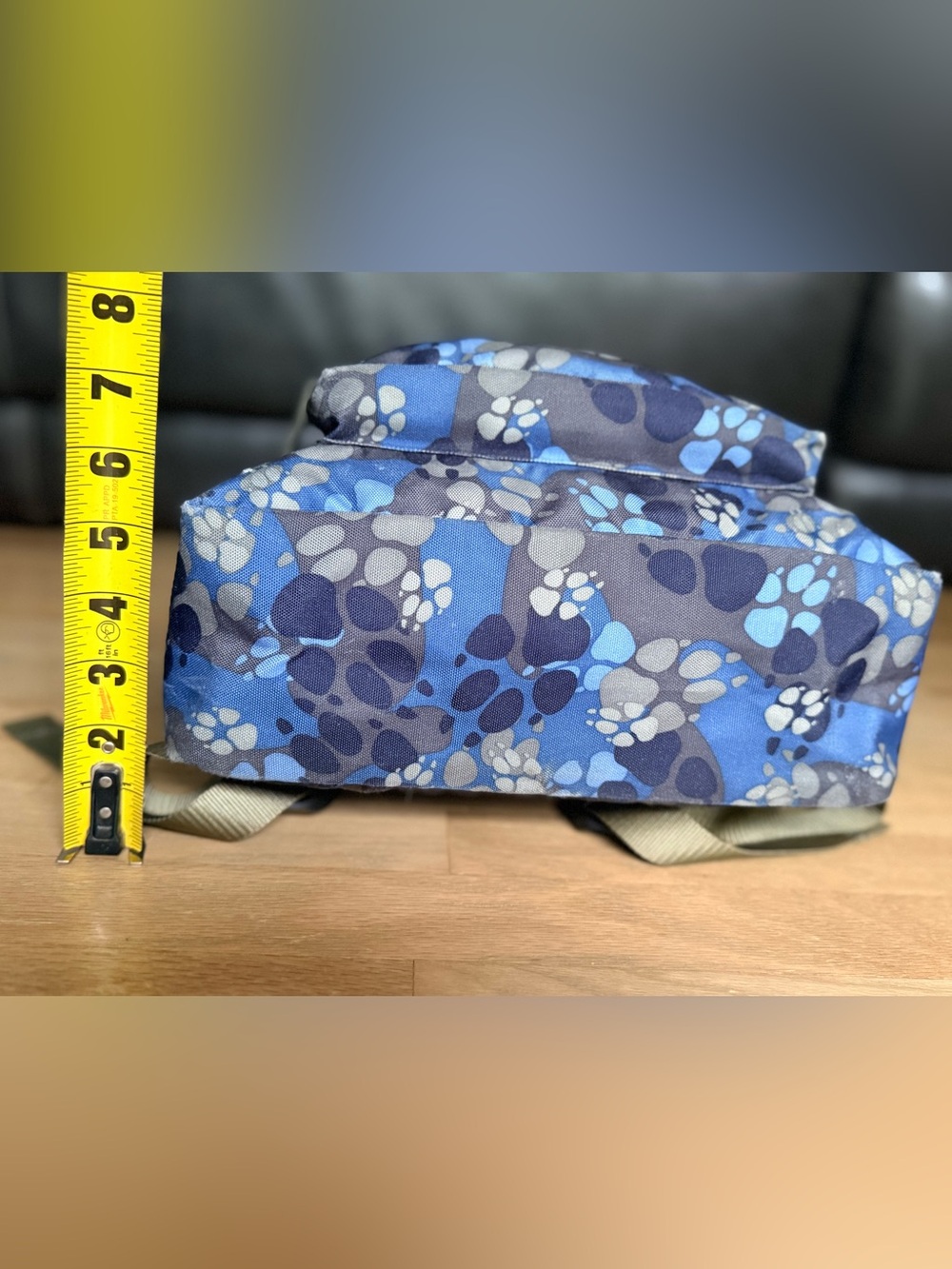 L.L.Bean Kids Backpack Blue Paw Print - Picture 7 of 8